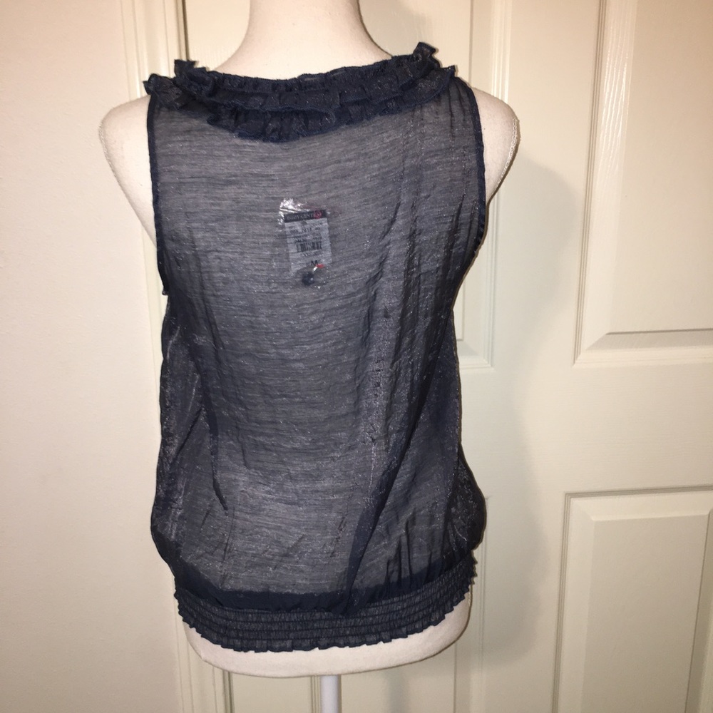 Body Central Sheer Ruffle Top - Picture 4 of 7